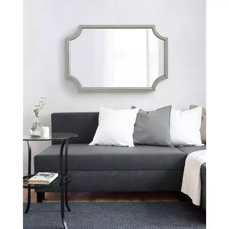 Miroir festonné en MDF 24x36 argenté