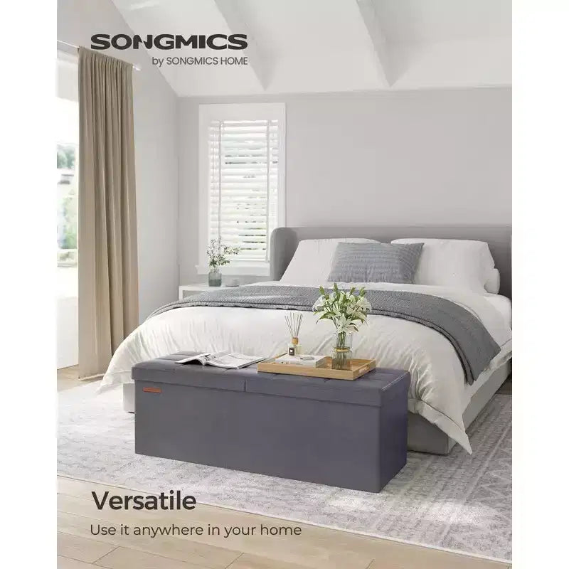 Banc de rangement ottoman pliant en similicuir de 109 cm (43 po), supporte jusqu'à 300 kg (660 lb)
