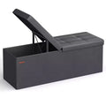 Banc de rangement ottoman pliant en similicuir de 109 cm (43 po), supporte jusqu'à 300 kg (660 lb)