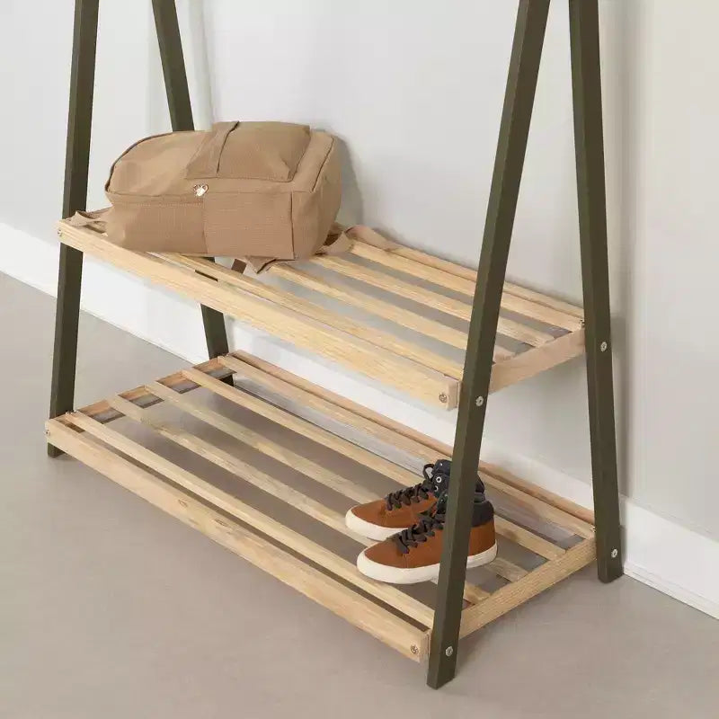 Portant à vêtements pour enfants avec étagères de rangement