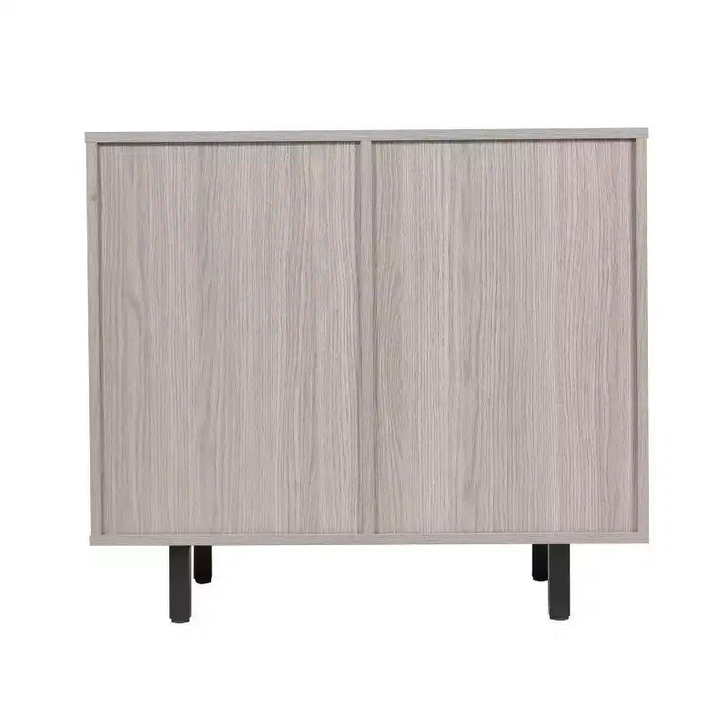 Bar classique et buffet avec armoire à porte simple de style Shaker, rangement suspendu pour verres et étagères ouvertes pour bouteilles