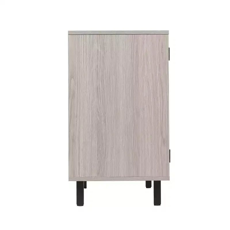 Bar classique et buffet avec armoire à porte simple de style Shaker, rangement suspendu pour verres et étagères ouvertes pour bouteilles