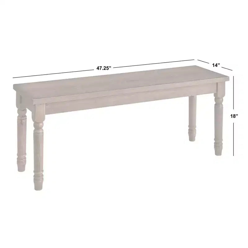 Banc de salle à manger de 47,25 po de largeur