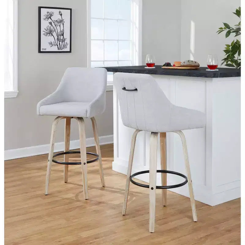 Lot de 2 tabourets de bar en tissu