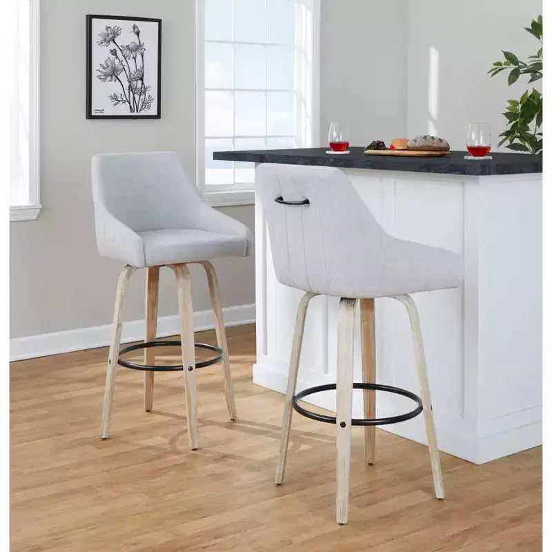 Lot de 2 tabourets de bar en tissu