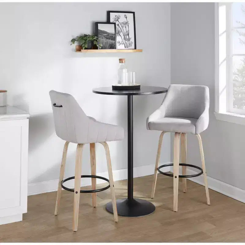 Lot de 2 tabourets de bar en tissu
