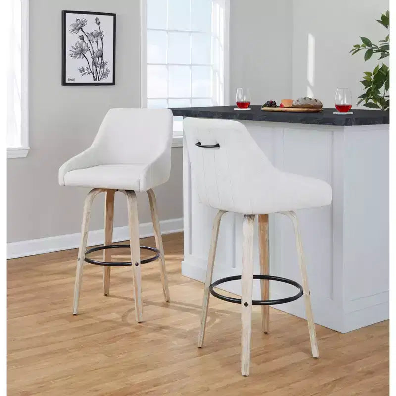 Lot de 2 tabourets de bar en tissu