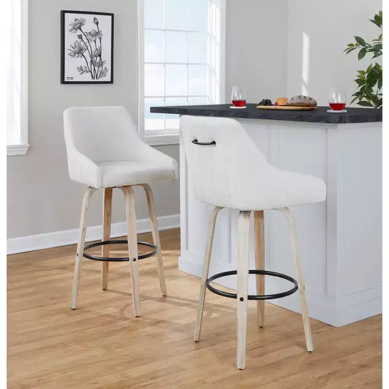 Lot de 2 tabourets de bar en tissu