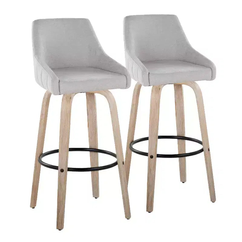 Lot de 2 tabourets de bar en tissu