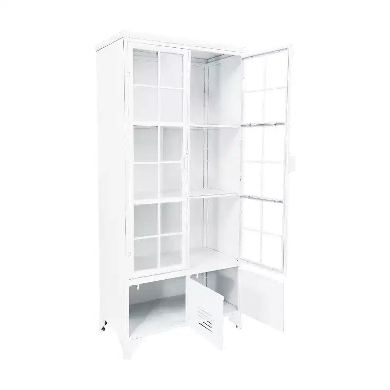 Armoire de rangement décorative de 57,5 po de haut avec étagères fixes