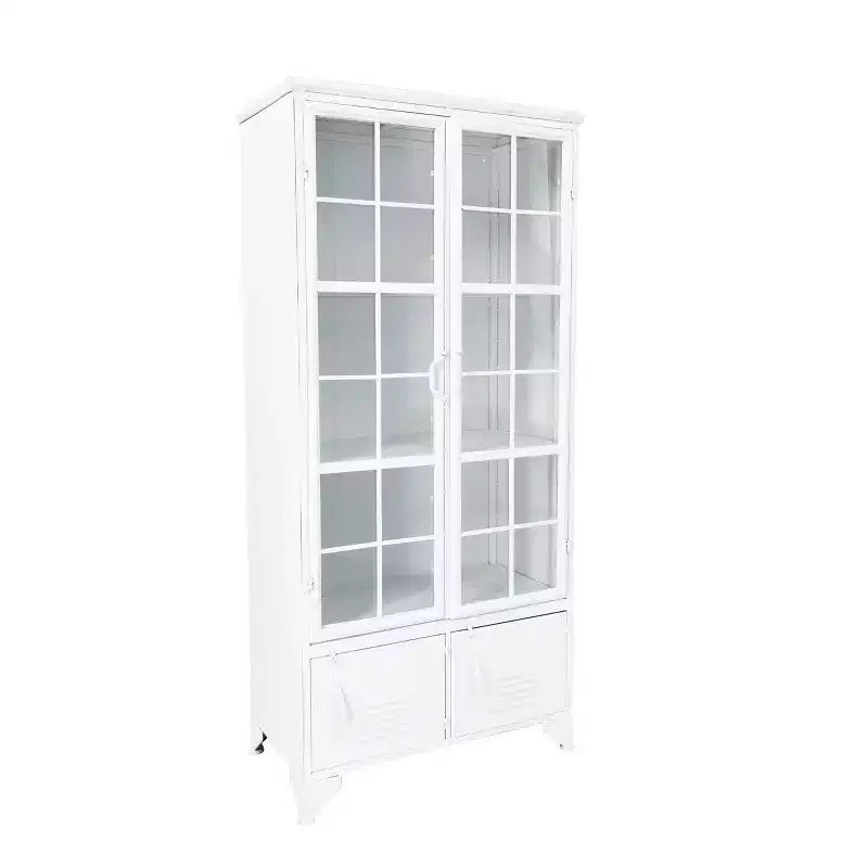 Armoire de rangement décorative de 57,5 po de haut avec étagères fixes