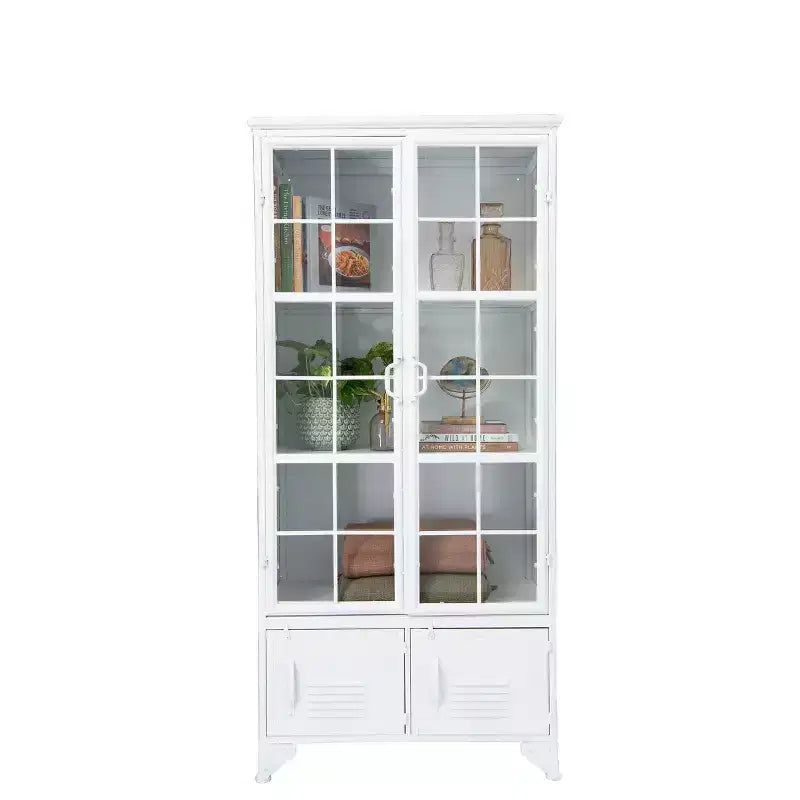 Armoire de rangement décorative de 57,5 po de haut avec étagères fixes