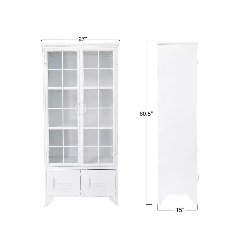 Armoire de rangement décorative de 57,5 po de haut avec étagères fixes