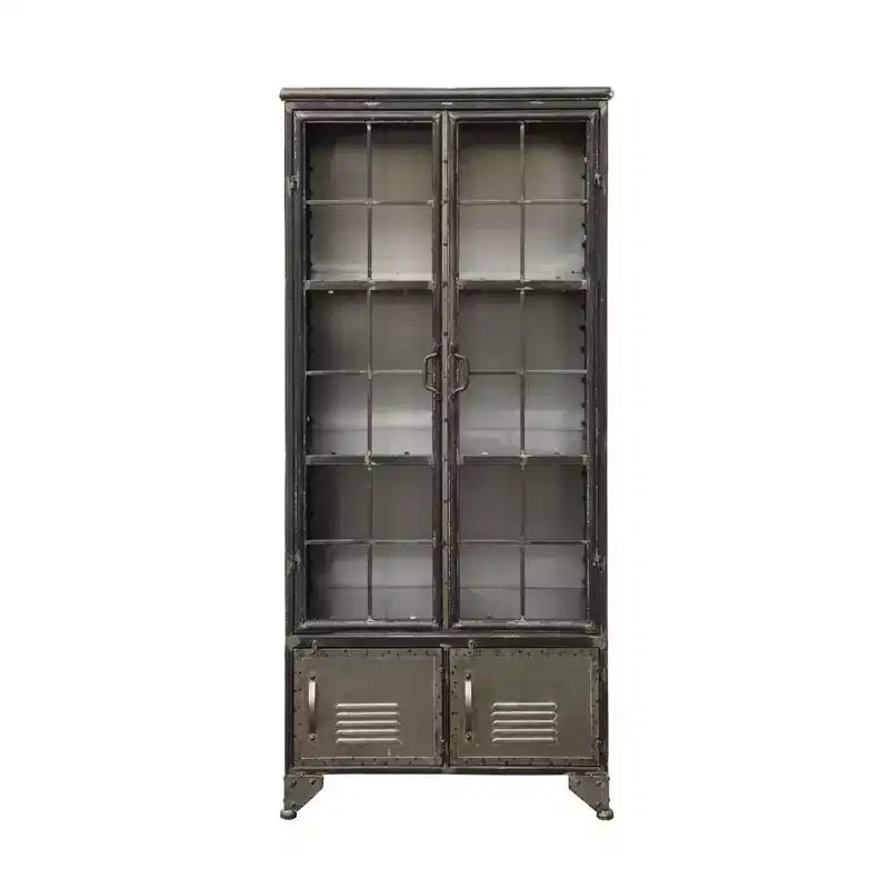 Armoire de rangement décorative de 57,5 po de haut avec étagères fixes