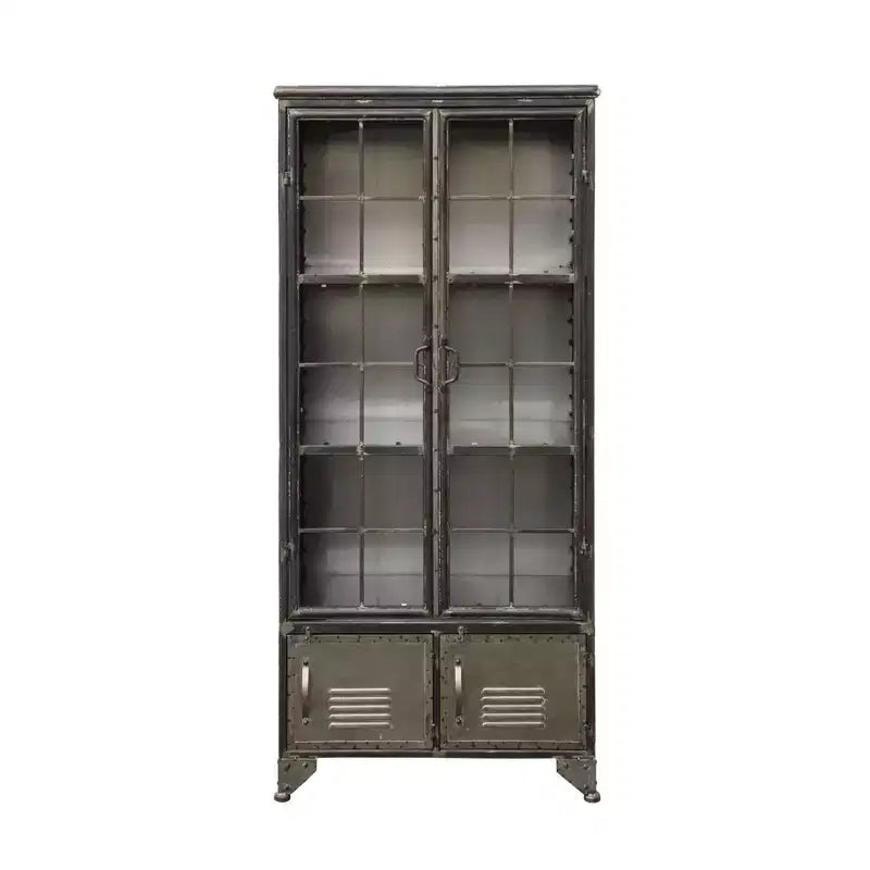 Armoire de rangement décorative de 57,5 po de haut avec étagères fixes
