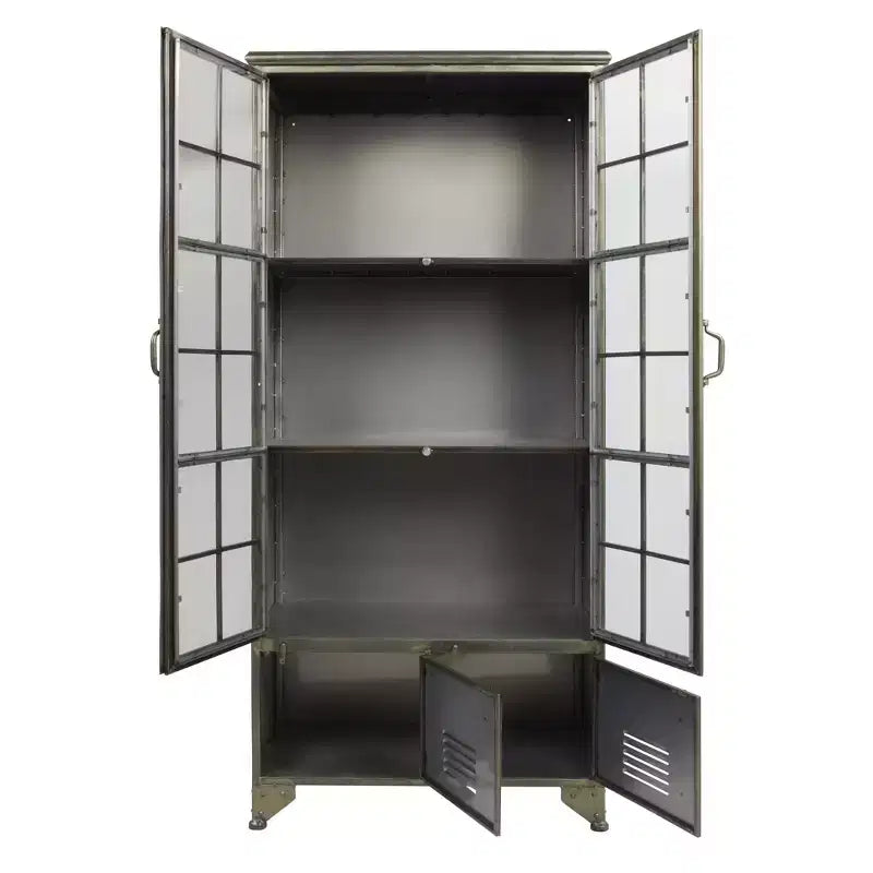 Armoire de rangement décorative de 57,5 po de haut avec étagères fixes