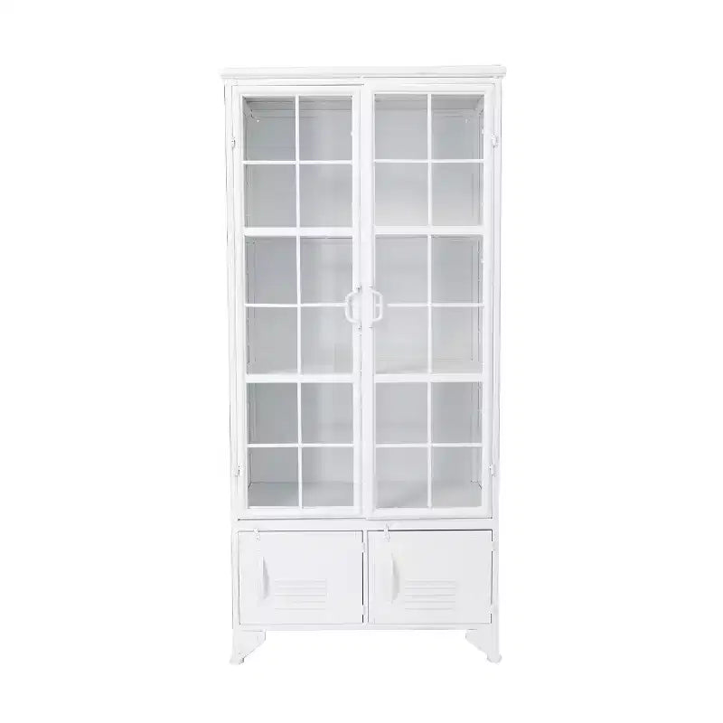 Armoire de rangement décorative de 57,5 po de haut avec étagères fixes